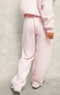 PrettyLittleThing Embossed Graphic Straight Leg Sweatpant Baby Pink