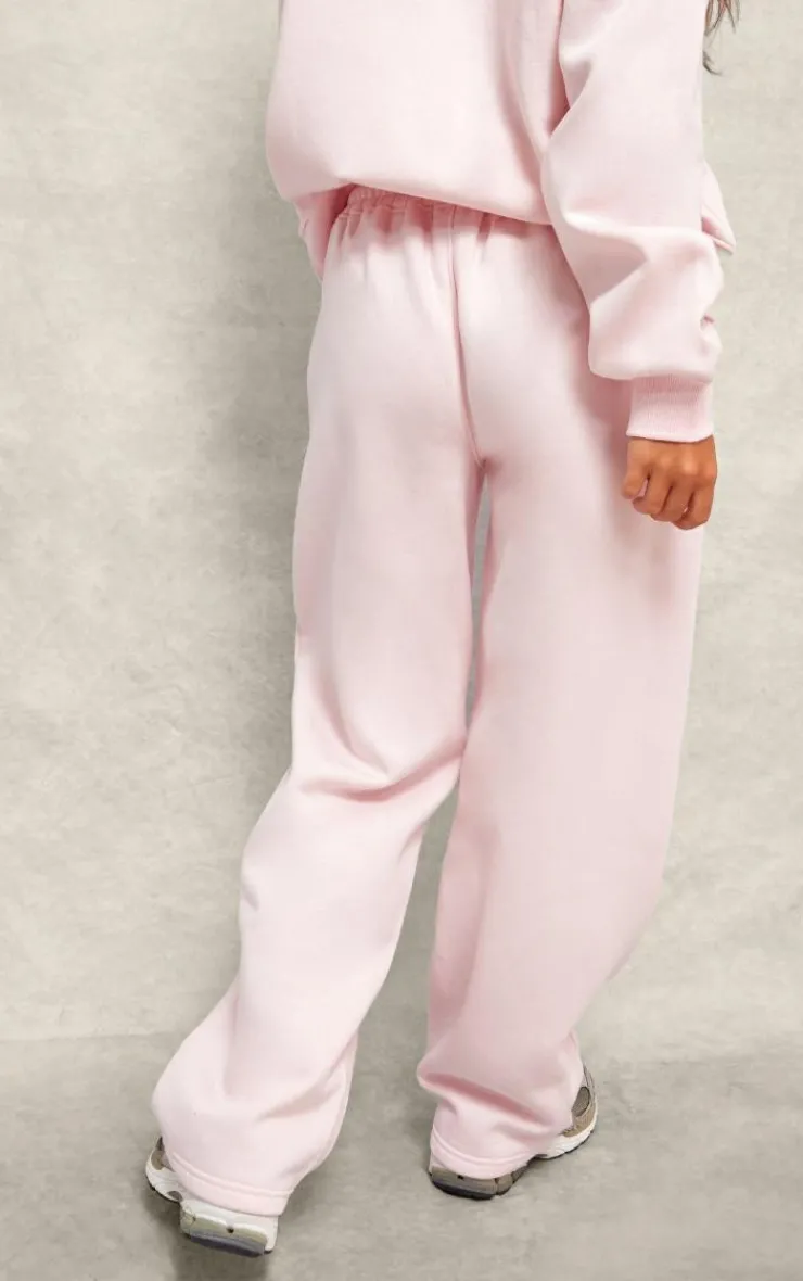 PrettyLittleThing Embossed Graphic Straight Leg Sweatpant Baby Pink