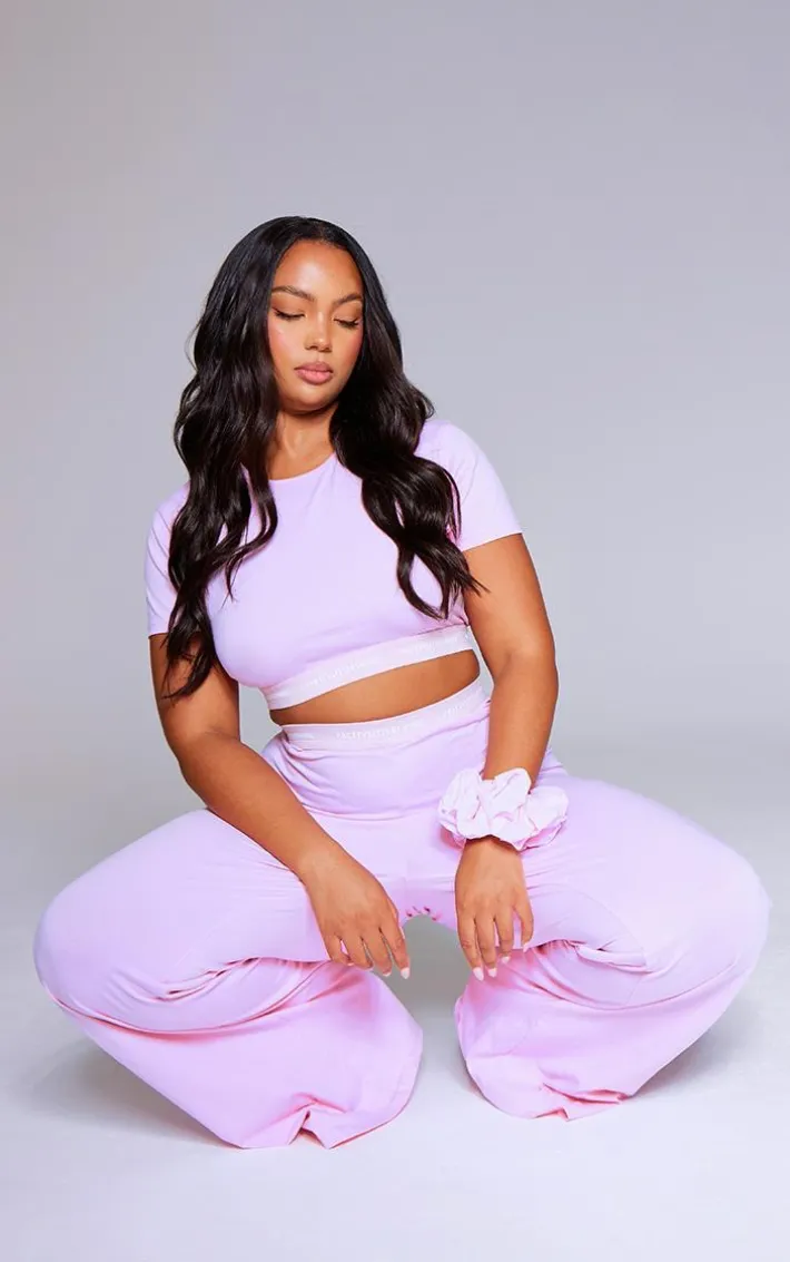 PRETTYLITTLETHING Baby Pink Tape Short Sleeve PJ Top