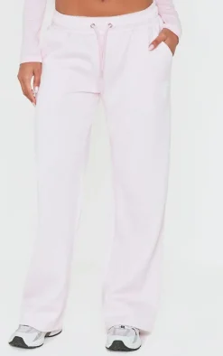 Hot PrettyLittleThing Printed Wide Leg Sweatpants Baby Pink