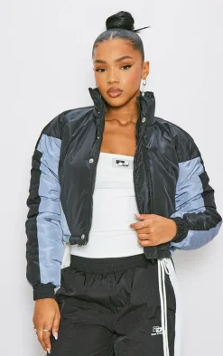 PrettyLittleThing Puffer Jackets*Chevron Cropped Puffer Coat