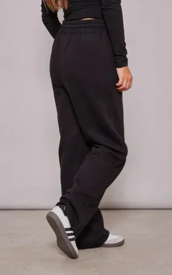 PrettyLittleThing Black Sweatsuits*Logo Straight Leg Sweatpants