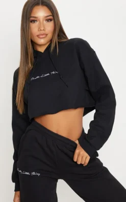 PrettyLittleThing Graphic Sweatsuits*Oversized Crop Hoodie