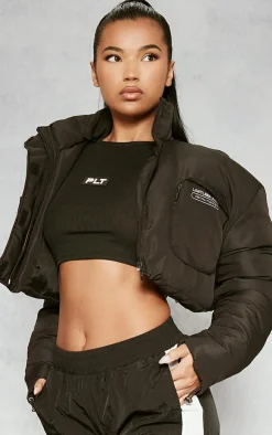 PrettyLittleThing Puffer Jackets*Pocket Front Cropped Puffer Jacket
