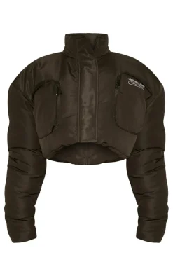 PrettyLittleThing Puffer Jackets*Pocket Front Cropped Puffer Jacket