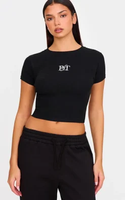 PrettyLittleThing T-Shirts*Ribbed Short Sleeve T Shirt