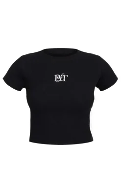 PrettyLittleThing T-Shirts*Ribbed Short Sleeve T Shirt
