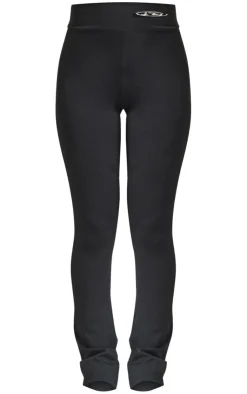 PrettyLittleThing Gym Leggings*Sport Metal Badge Sculpt High Waist Flare Pants