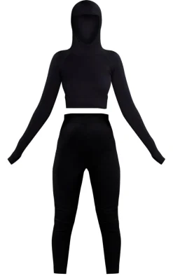 PrettyLittleThing Workout Tops*Ski Seamless Hooded Top & Leggings Set