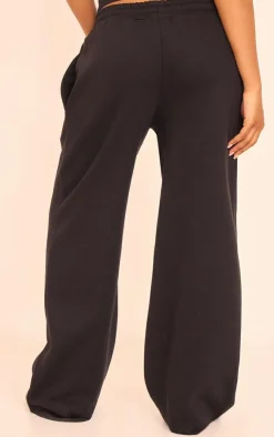 Sale PrettyLittleThing Tab Wide Leg Sweatpants Black