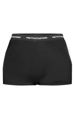 PRETTYLITTLETHING Black Tape PJ Shorts