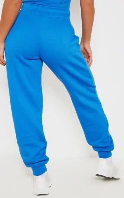 Outlet PrettyLittleThing Logo High Waisted Cuffed Sweatpants Blue