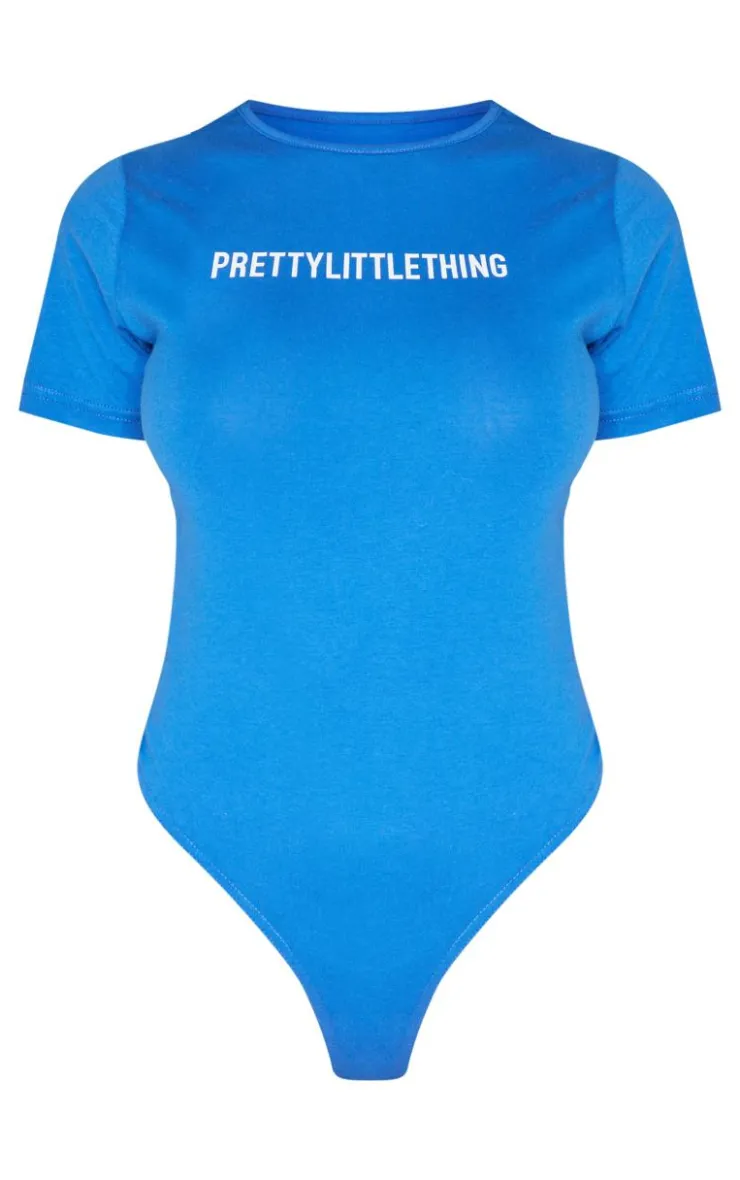 Best PrettyLittleThing Logo Short Sleeved Bodysuit Blue