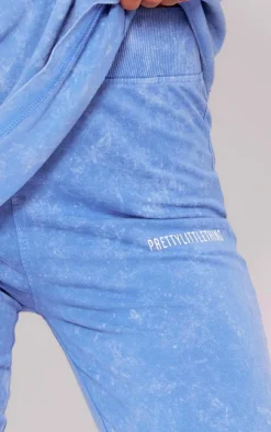 Best PrettyLittleThing Print Washed High Waist Flared Pants Blue
