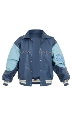PrettyLittleThing Bomber Jackets*Worldwide Graphic Faux Leather Bomber Jacket