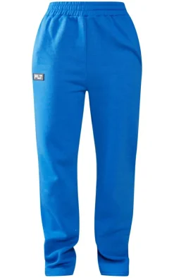 Outlet PrettyLittleThing Logo Badge Detail Straight Leg Sweatpants Bright Blue