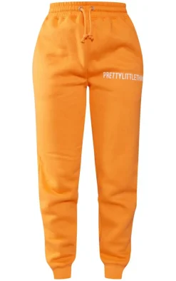 New PrettyLittleThing High Waist Cuffed Sweatpants Bright Orange