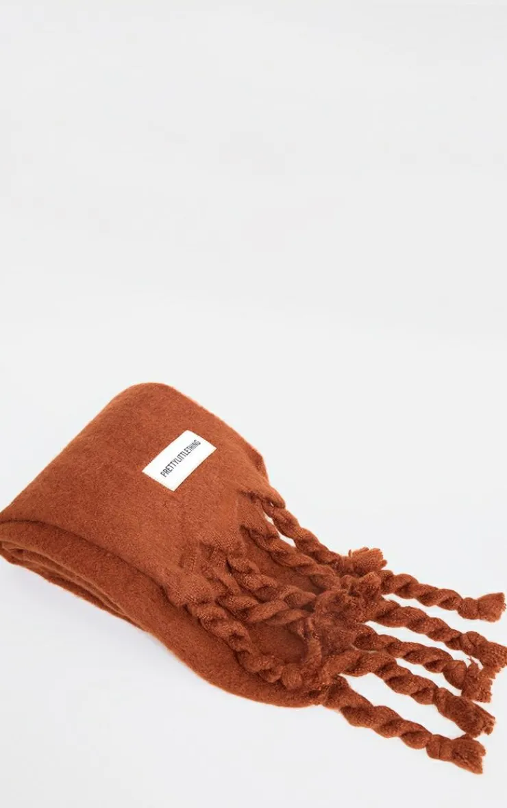 PrettyLittleThing Scarves & Gloves*Tab Fuzzy Blanket Scarf