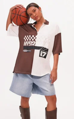 PrettyLittleThing T-Shirts*Zip Up Short Sleeve Football Shirt