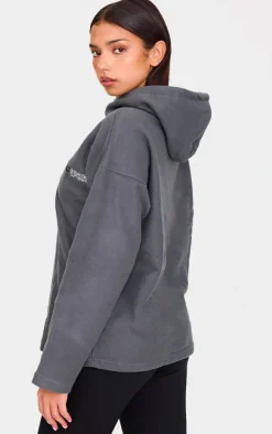 PrettyLittleThing Athletic Jackets*Half Zip Hooded Fleece