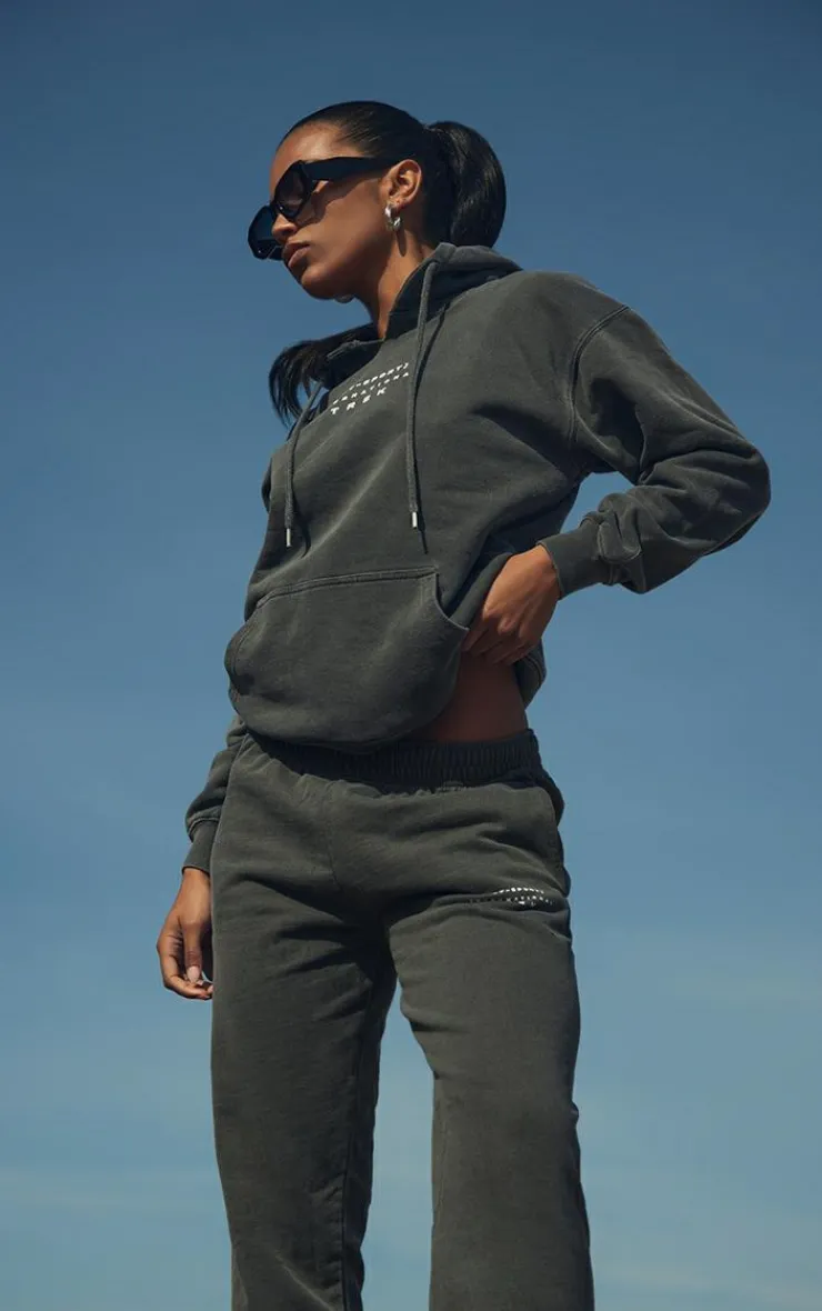 PrettyLittleThing Gym Wear*Washed Oversized Sport Trek Sweatpants