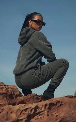 PrettyLittleThing Gym Wear*Washed Oversized Sport Trek Sweatpants
