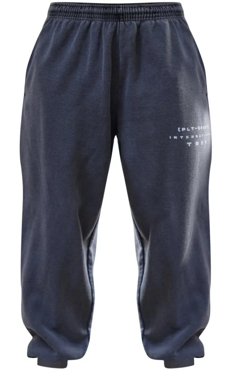PrettyLittleThing Gym Wear*Washed Oversized Sport Trek Sweatpants