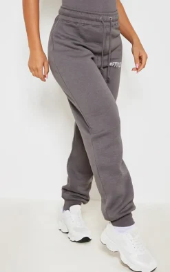 Outlet PrettyLittleThing Cuffed High Waisted Cuffed Sweatpants Charcoal