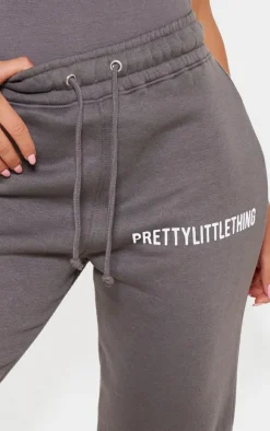 Outlet PrettyLittleThing Cuffed High Waisted Cuffed Sweatpants Charcoal