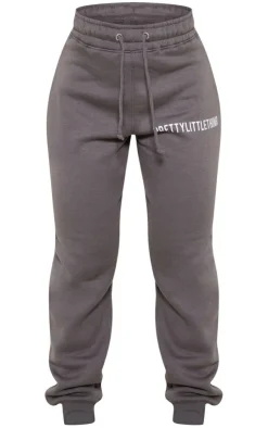 Outlet PrettyLittleThing Cuffed High Waisted Cuffed Sweatpants Charcoal