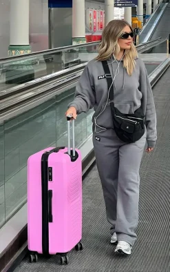 PrettyLittleThing Grey Sweatsuits*Grey Logo Badge Detail Oversized Hoodie
