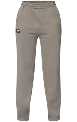 PrettyLittleThing Grey Sweatsuits*Grey Logo Badge Straight Leg Sweatpants