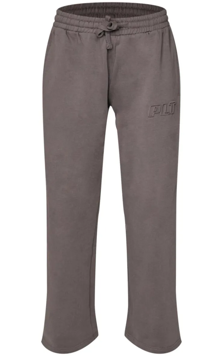 Best PrettyLittleThing Premium Embossed Wide Leg Sweatpants Charcoal