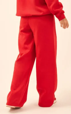 Clearance PrettyLittleThing Logo Embroidered Straight Leg Sweatpants Cherry Red