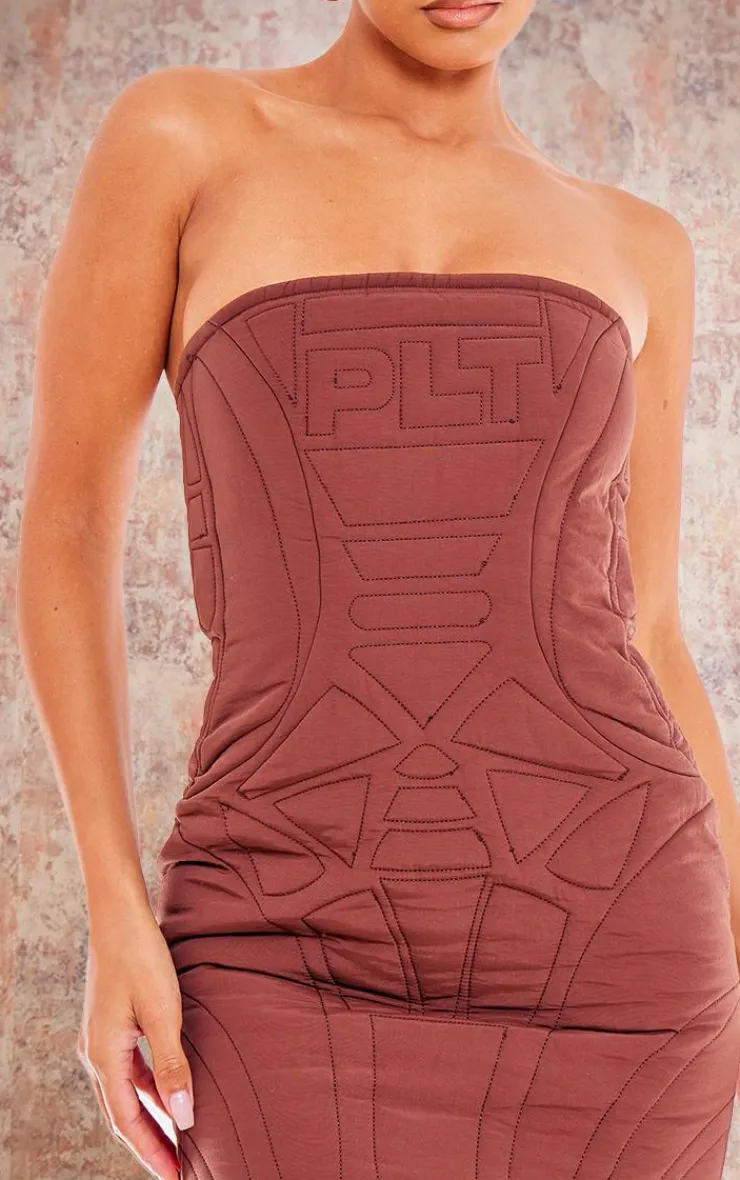 Nylon Padded Bodycon Dress-PrettyLittleThing Discount