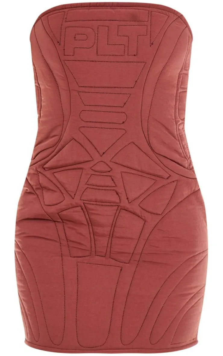 Nylon Padded Bodycon Dress-PrettyLittleThing Discount