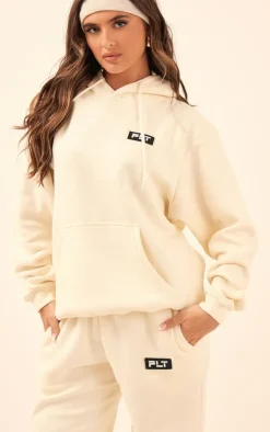 PrettyLittleThing Graphic Sweatsuits*Logo Badge Detail Oversized Hoodie