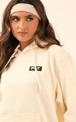 PrettyLittleThing Graphic Sweatsuits*Logo Badge Detail Oversized Hoodie