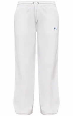 Discount PrettyLittleThing Oversized Low Rise Wide Leg Sweatpants Cream