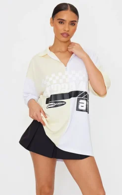 PrettyLittleThing T-Shirts*Zip Up Short Sleeve Football Shirt