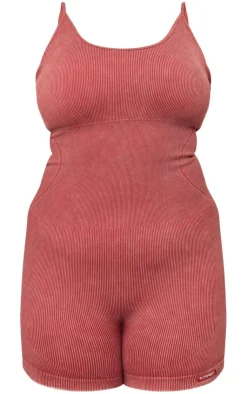 PrettyLittleThing Seamless Gym Wear*Plus Acid Wash Seamless Gym Unitard