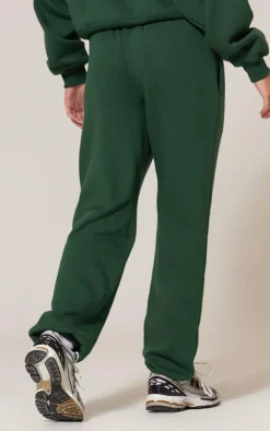 Sale PrettyLittleThing Borg Applique Cuffed Sweatpants Forest Green