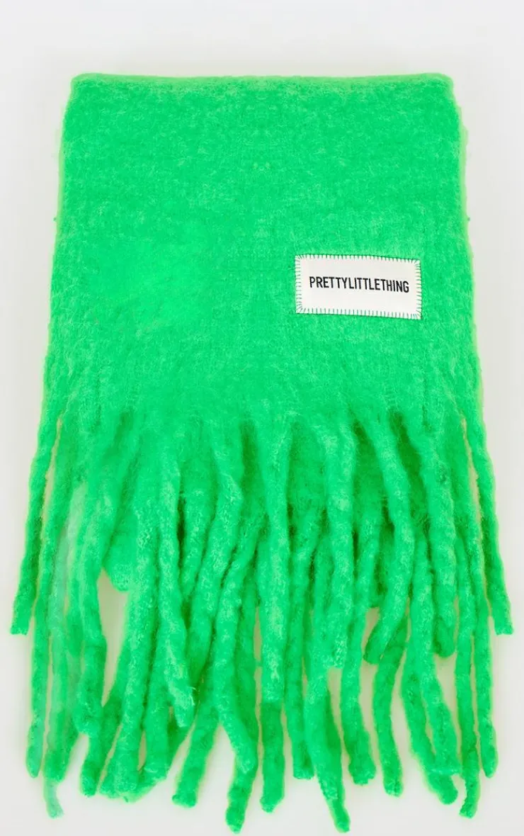 PrettyLittleThing Scarves & Gloves*Logo Blanket Tassel Scarf