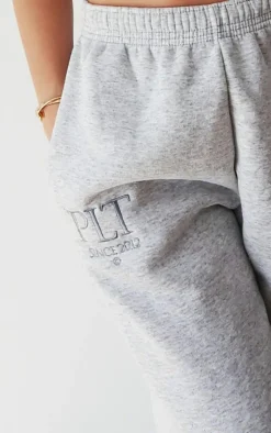 PRETTYLITTLETHING Grey Established Graphic Casual Sweatpants