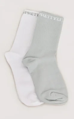 PrettyLittleThing Socks*Logo 2 Pack Socks