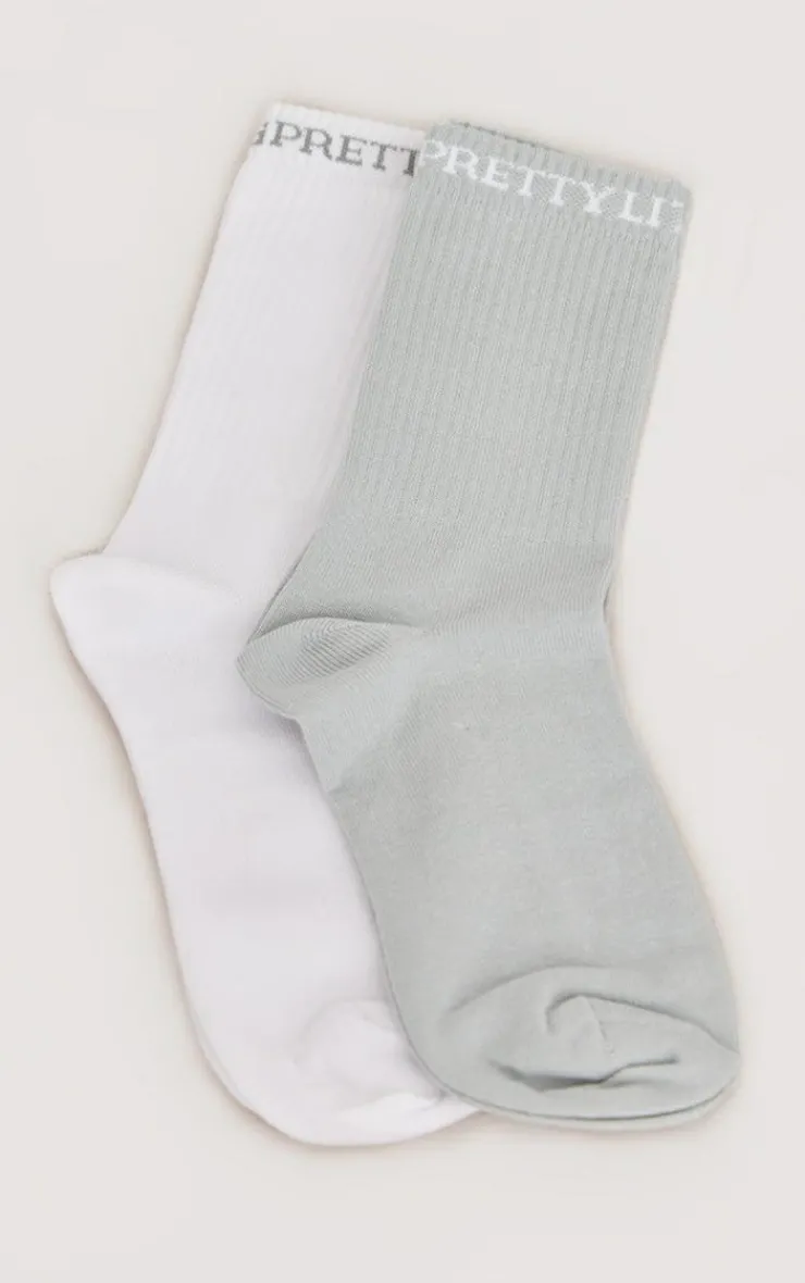 PrettyLittleThing Socks*Logo 2 Pack Socks