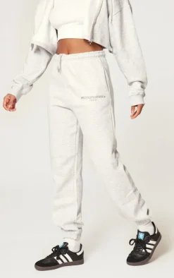 PrettyLittleThing Copy right Graphic Sweatpants Grey Marl