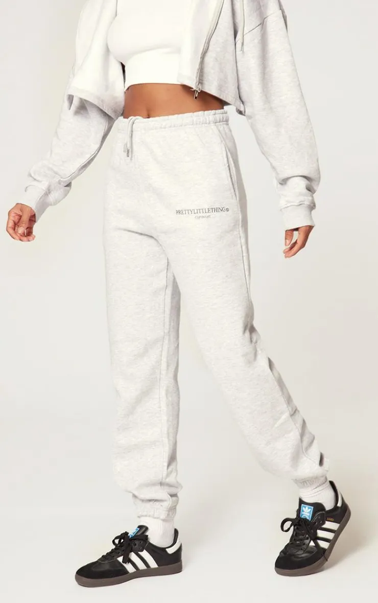 PrettyLittleThing Copy right Graphic Sweatpants Grey Marl