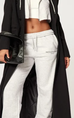PrettyLittleThing Copy right Graphic Sweatpants Grey Marl