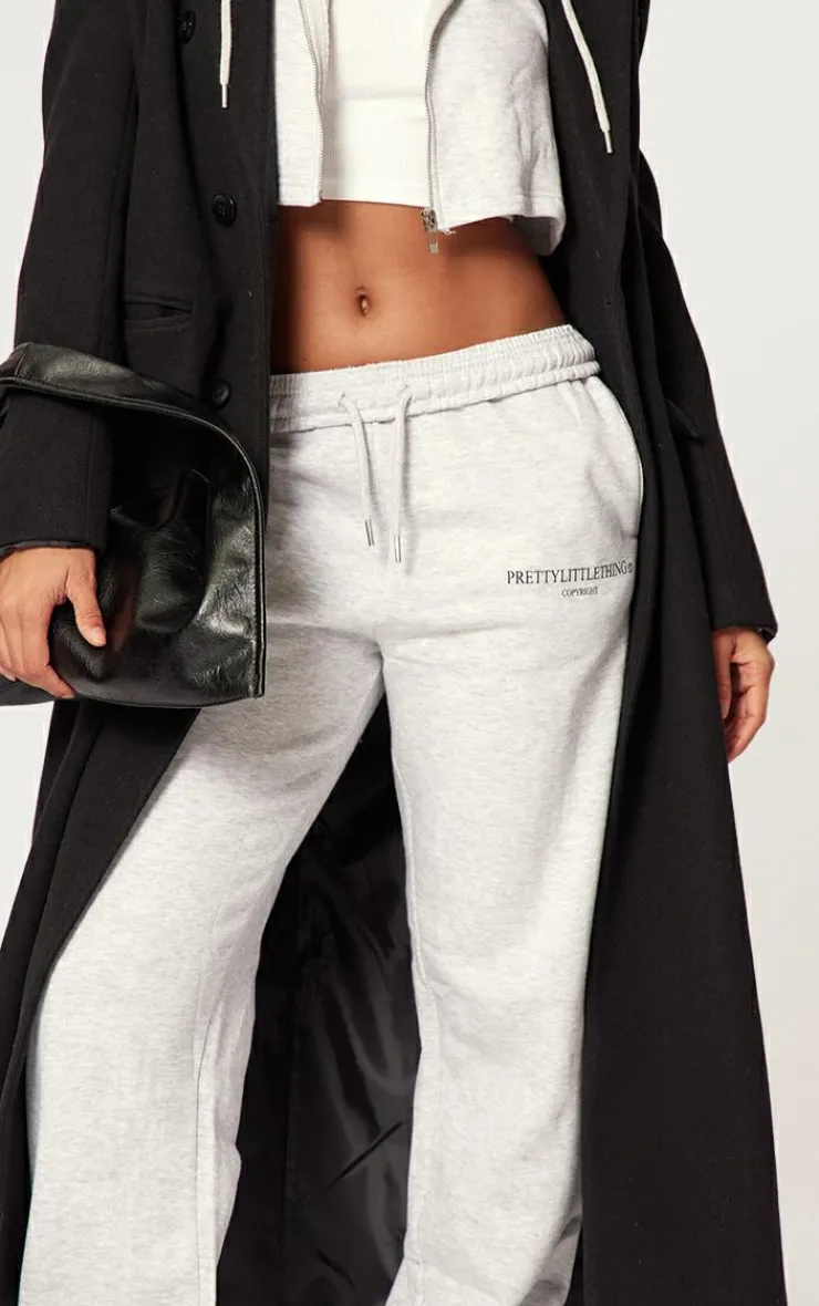 PrettyLittleThing Copy right Graphic Sweatpants Grey Marl